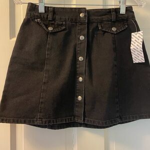 Black Denim Skirt